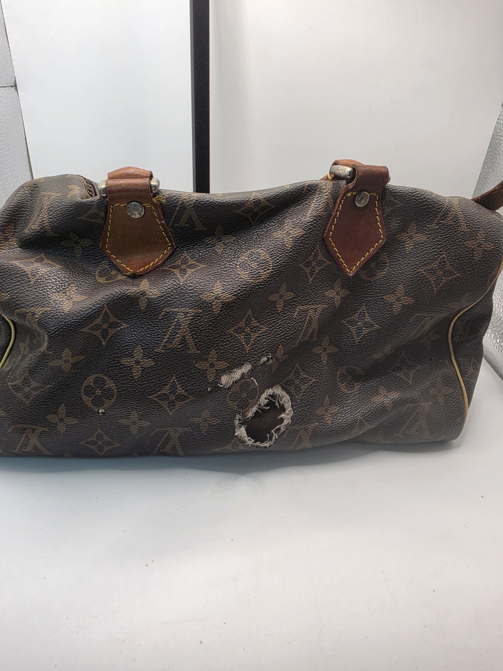 Vintage 1970 Louis Vuitton French Co Brown Monogram Canvas Speedy 30 Handbag - Picture 10 of 16
